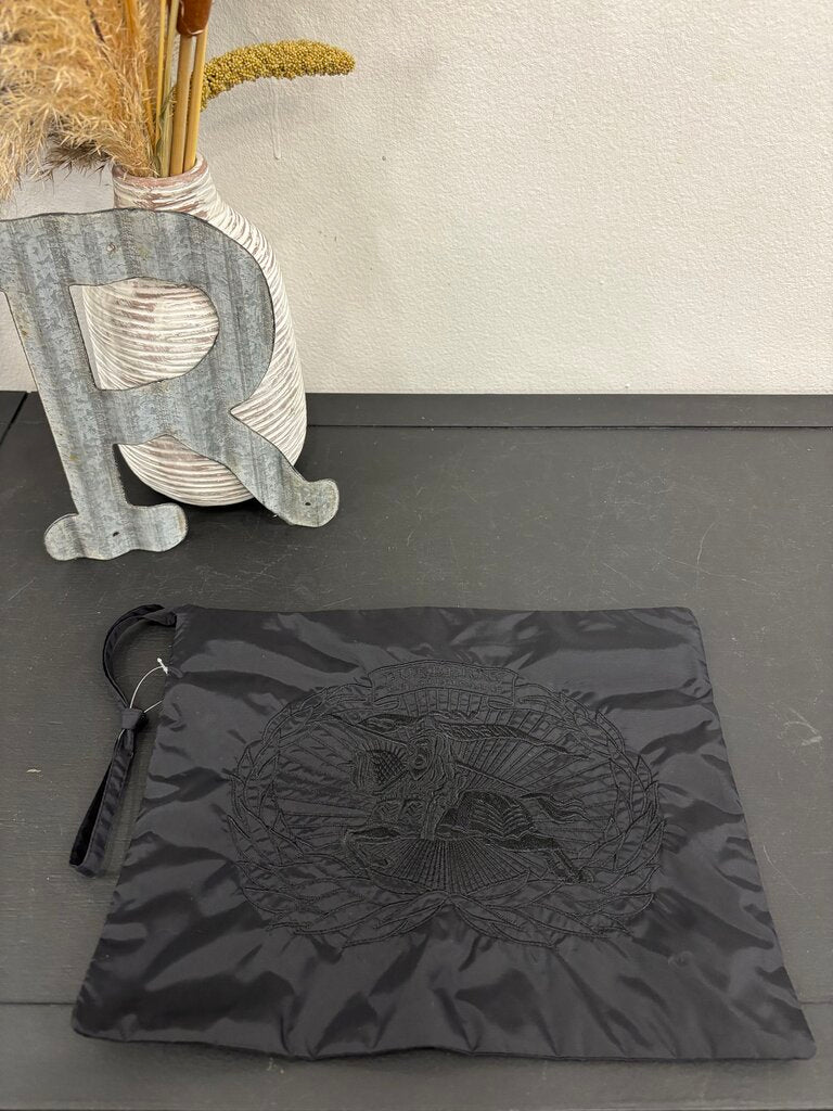 Burberry Black Travel Pouch Embroidered Knight Horse; Certificate of Authentication