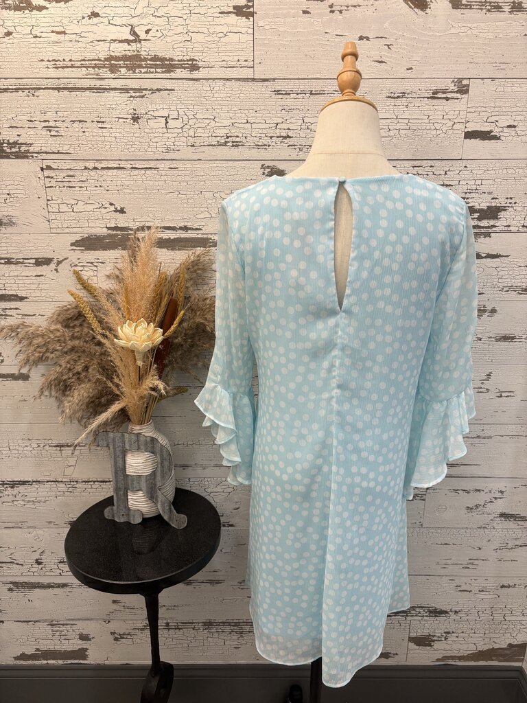 Calvin Klein Aqua Blue Polka Dot Dress