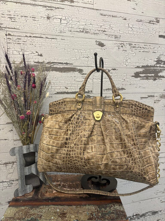 Brahmin Adora Satchel in the Rose Antique Boulevard Distressed Leather Finish