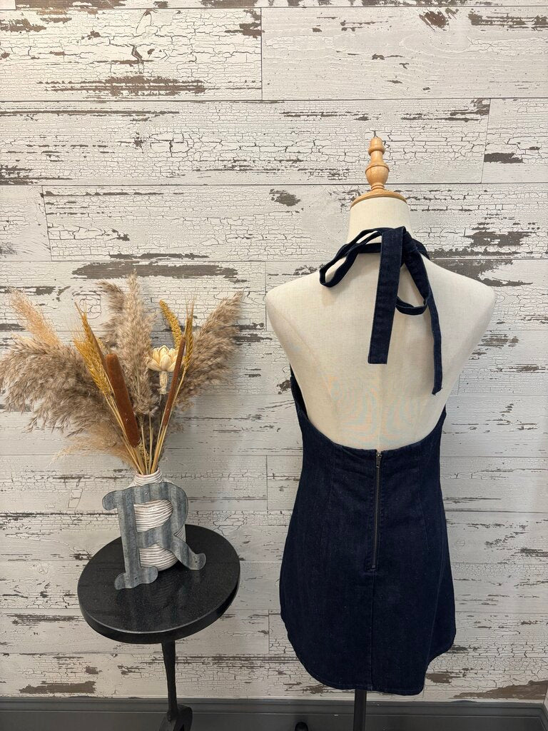 Free People Denim Halter Dress Size: Small