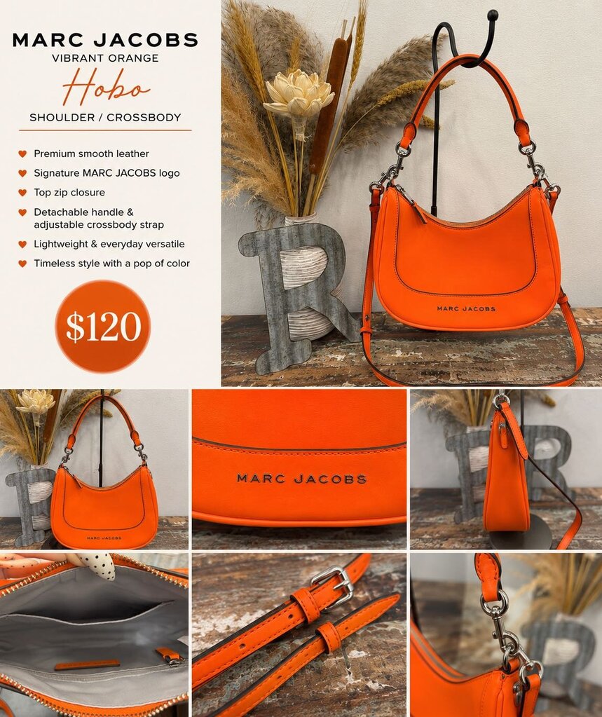 Marc Jacobs Hobo Crossbody Vibrant Orange