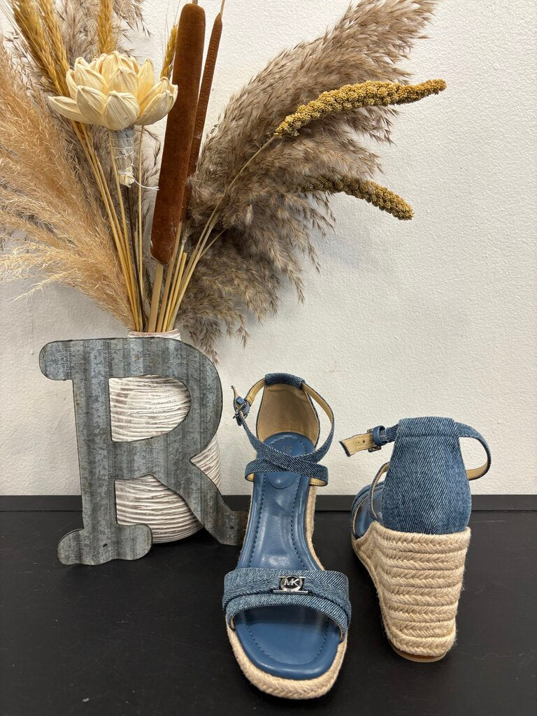 Michael Kors New Denim Blue Wedge Size: 7.5