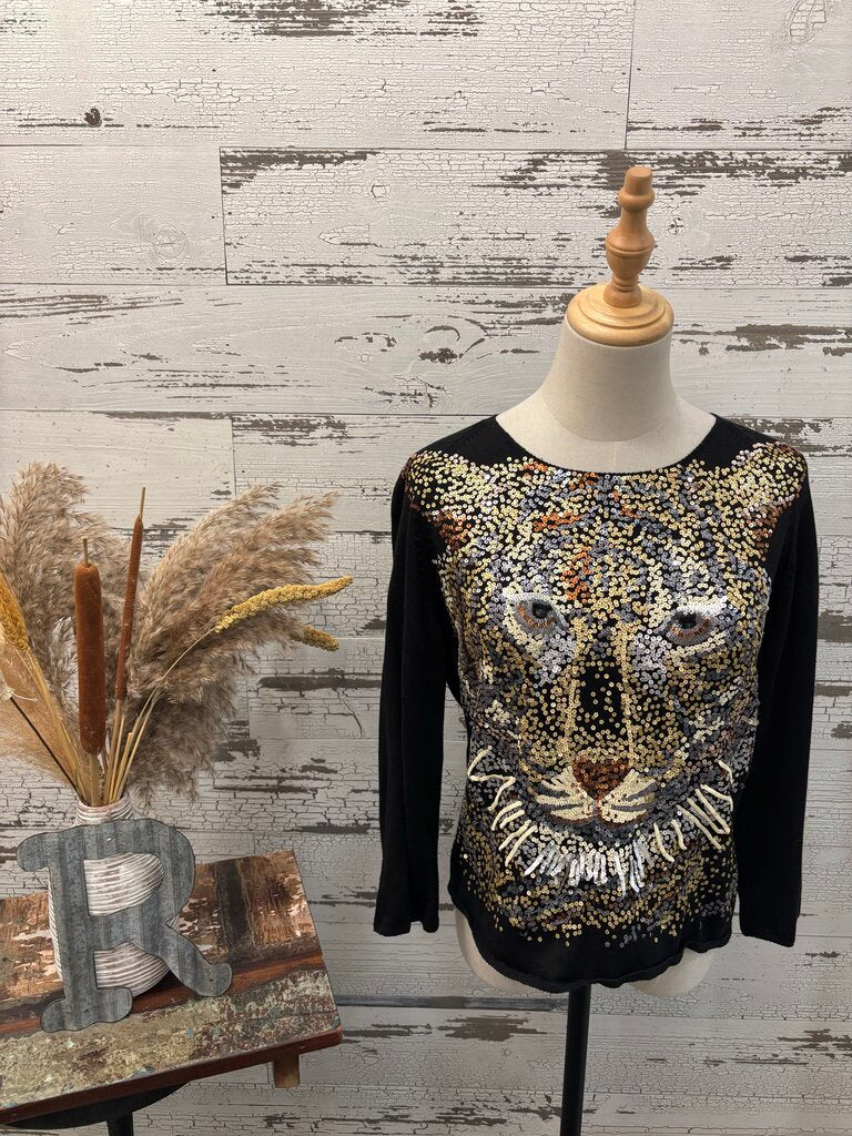 Michael Simon embellished Tiger sweater