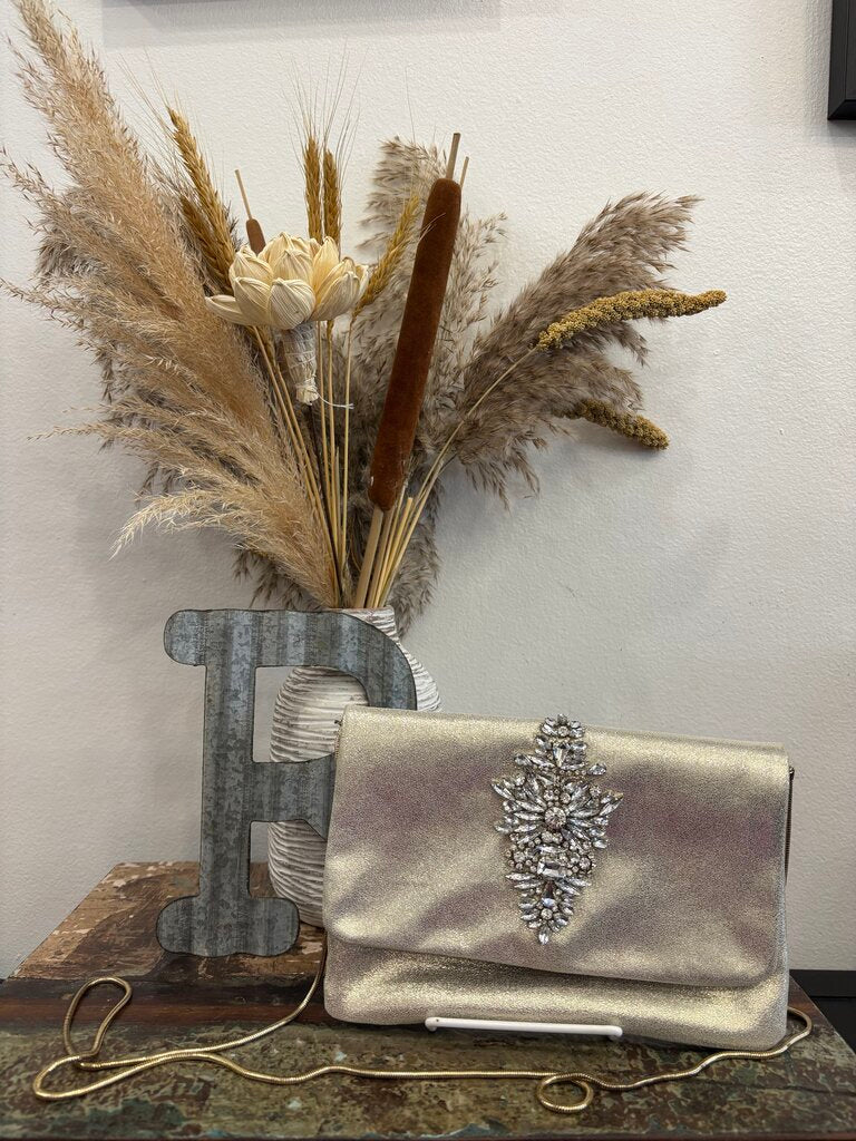 Badgley Mischka Jewel Metallic crystals Purse