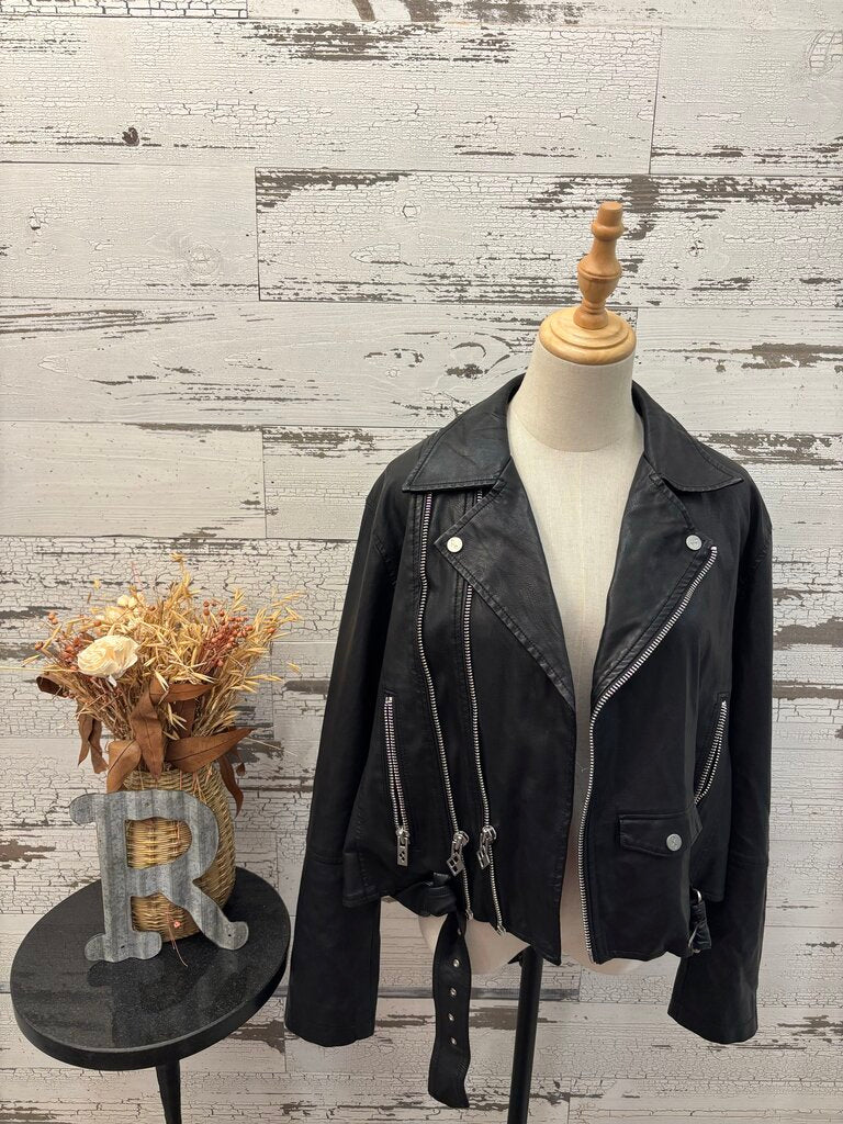 Fun Wear Com Faux Leather Jacket