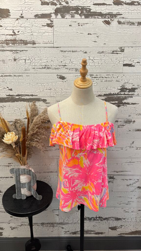 Lily Pulitizer floral off-the-shoulder short sleeved top