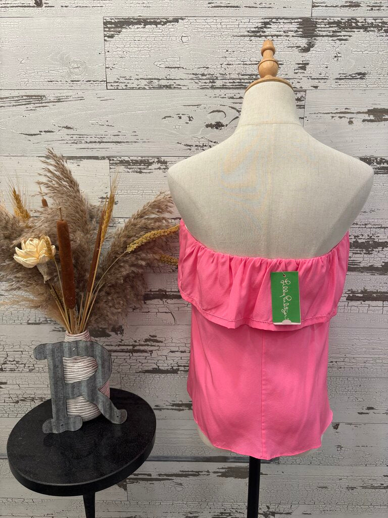 Lilly Pulitzer Hot Pink Blouse Size: Medium