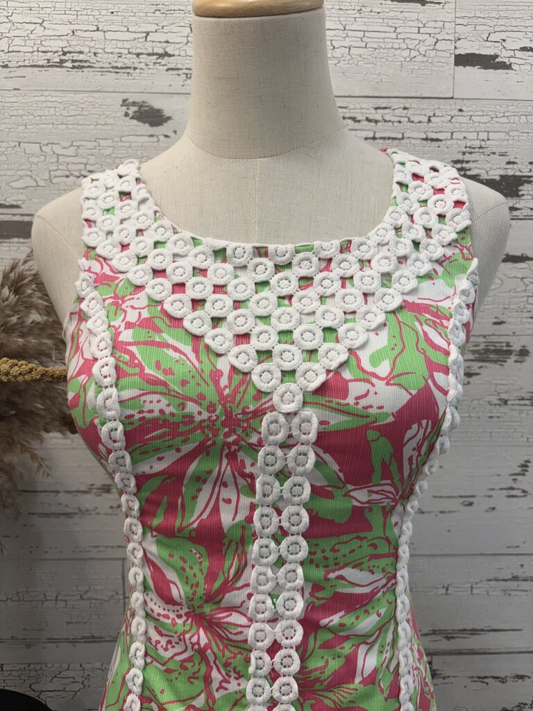 Lilly Pulitzer Pink, Green & White Lace-Trim Size: 00