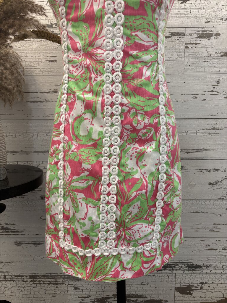 Lilly Pulitzer Pink, Green & White Lace-Trim Size: 00