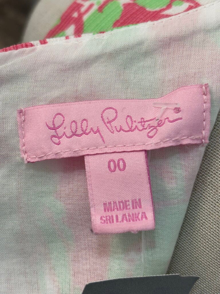 Lilly Pulitzer Pink, Green & White Lace-Trim Size: 00