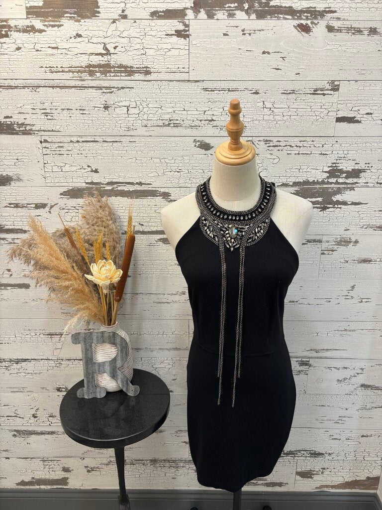 Haute Hippie Black Jeweled Dress Size: S