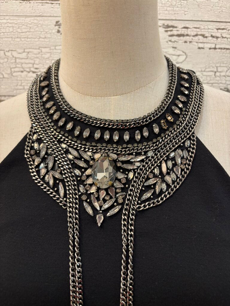 Haute Hippie Black Jeweled Dress Size: S