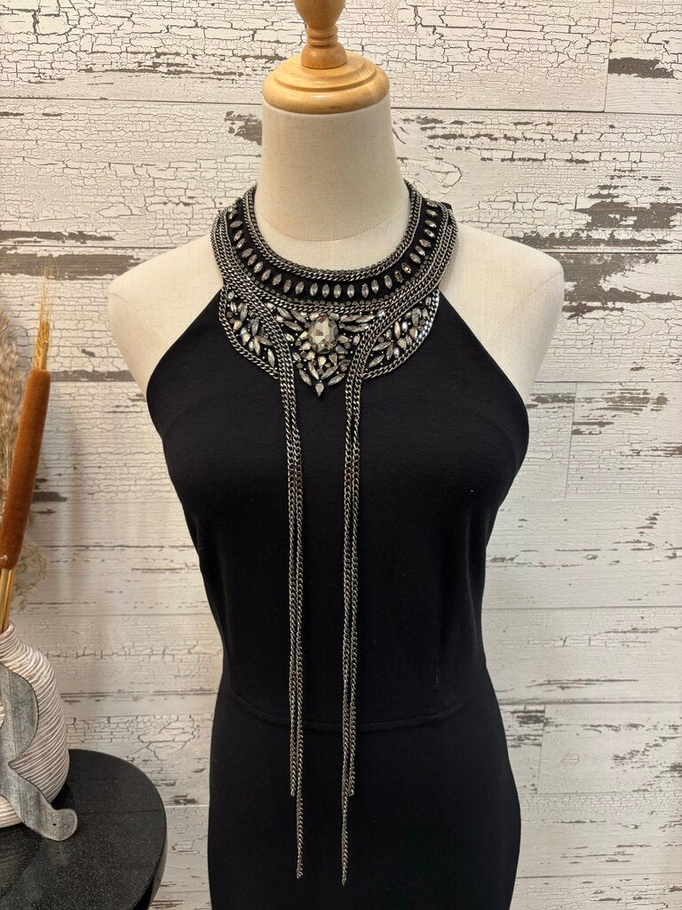 Haute Hippie Black Jeweled Dress Size: S