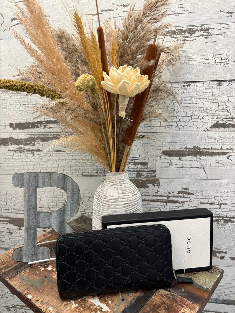 Gucci GG Emblem Zip Around Wallet; Certificate of Authentication