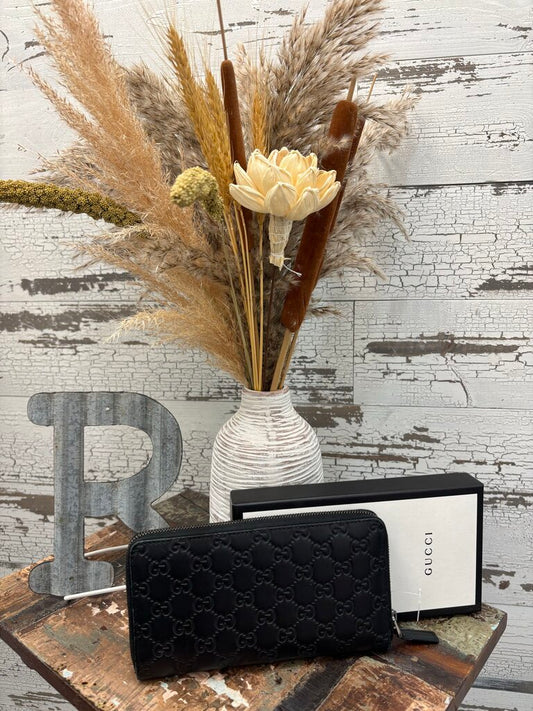 Gucci GG Emblem Zip Around Wallet; Certificate of Authentication