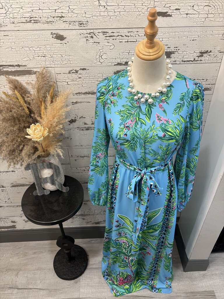 Lilly Pulitzer Long Sleeve Dress With Belt Detail