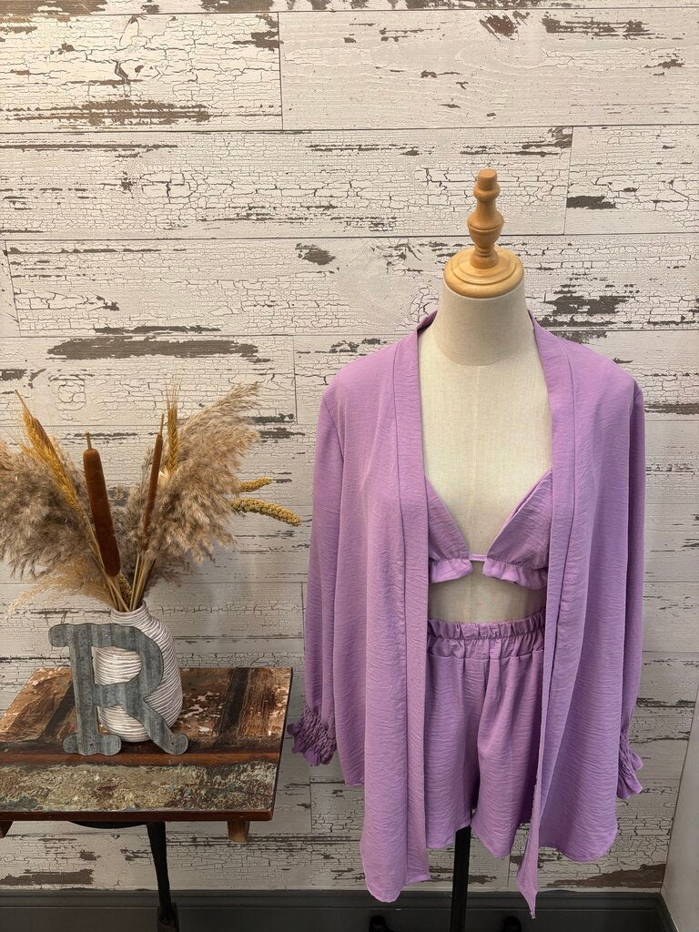 BooHoo 3 Piece Purple Set Size: Medium