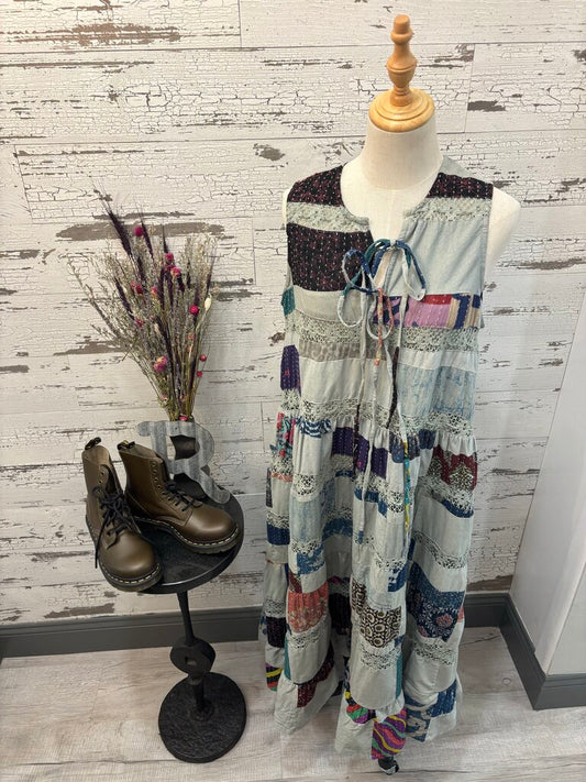 POL New Patchwork Maxi Dress