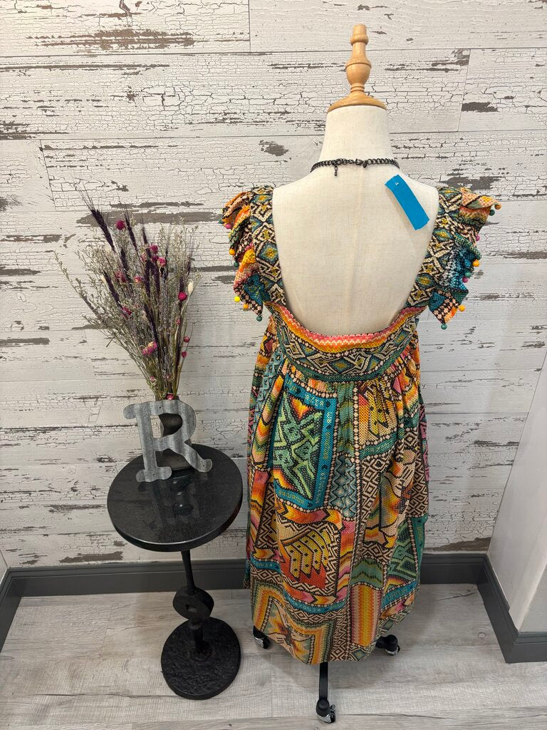 Farm Rio NWT Banana Scarves Printed Midi Dress