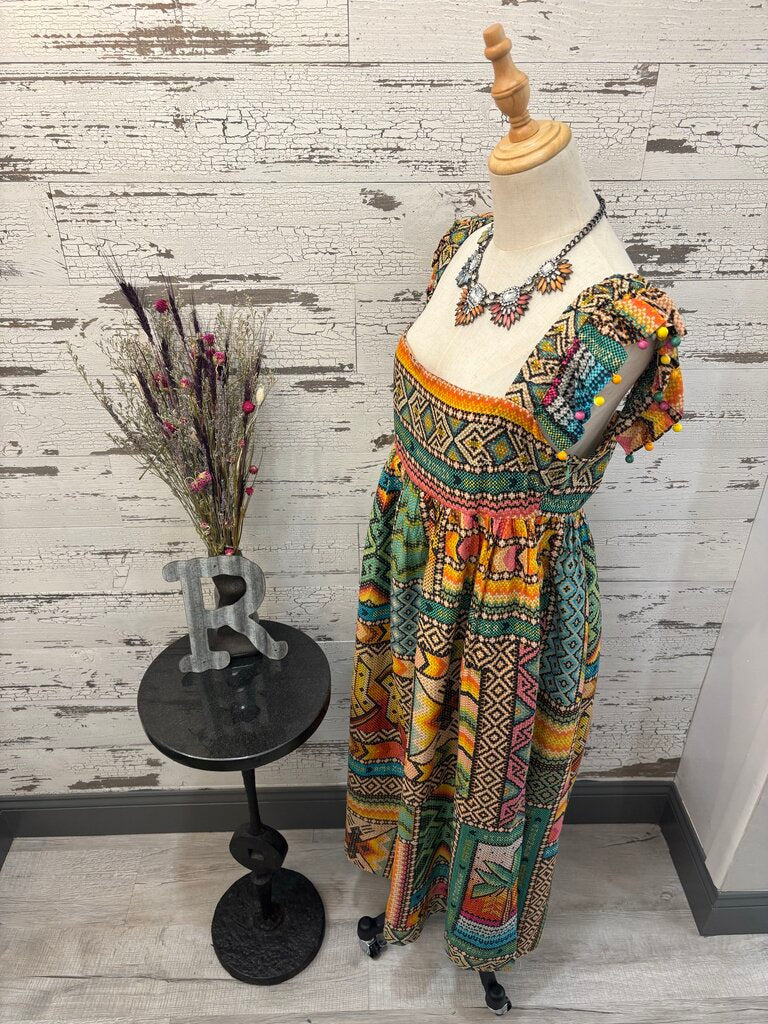 Farm Rio NWT Banana Scarves Printed Midi Dress