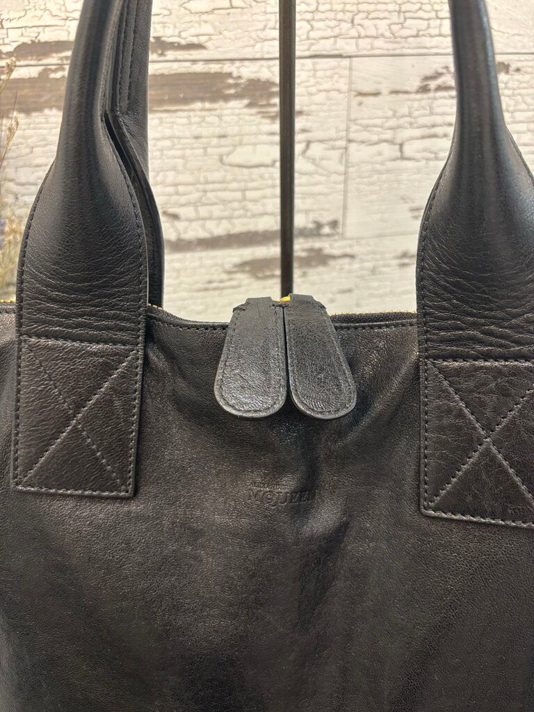 Alexander McQueen Black Leather Shopper Tote; Certificate of Authentication