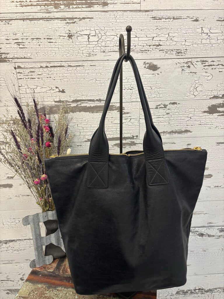 Alexander McQueen Black Leather Shopper Tote; Certificate of Authentication