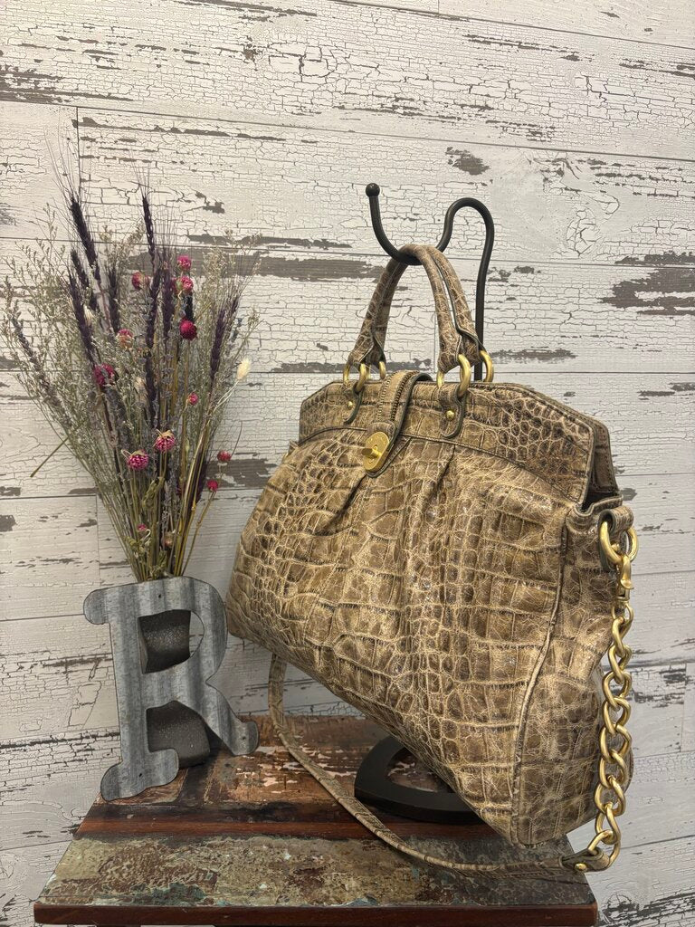 Brahmin Adora Satchel in the Rose Antique Boulevard Distressed Leather Finish