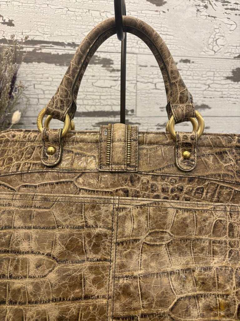 Brahmin Adora Satchel in the Rose Antique Boulevard Distressed Leather Finish