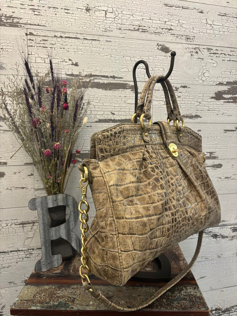 Brahmin Adora Satchel in the Rose Antique Boulevard Distressed Leather Finish
