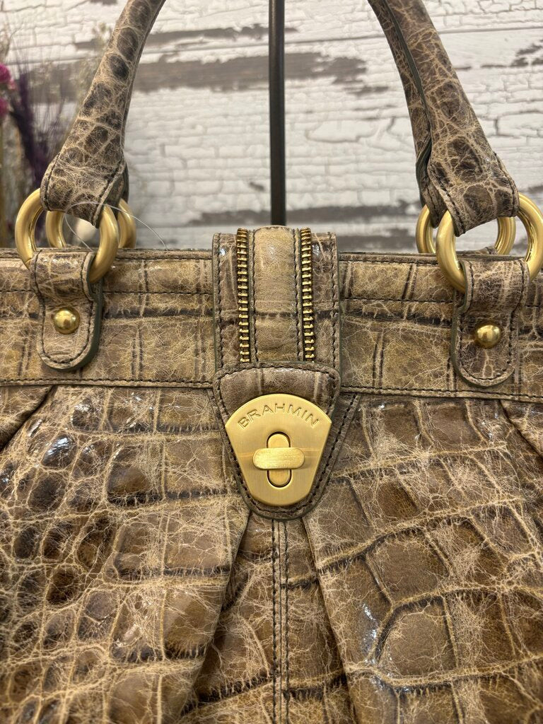 Brahmin Adora Satchel in the Rose Antique Boulevard Distressed Leather Finish