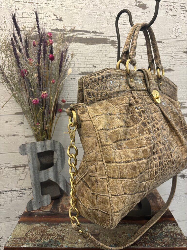 Brahmin Adora Satchel in the Rose Antique Boulevard Distressed Leather Finish
