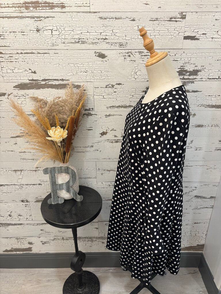 Kate Spade Long Sleeve Dress Black & White Polka Dot