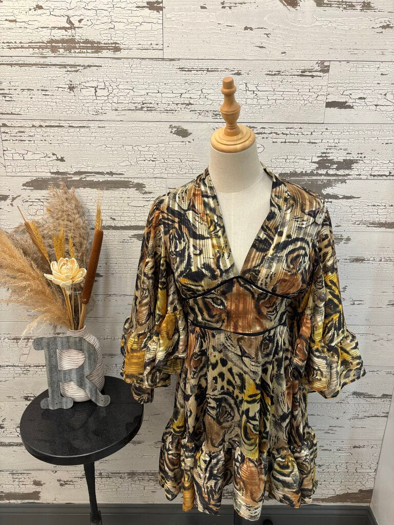 Karen Millen NWT Tiger Print Dress Size: 2