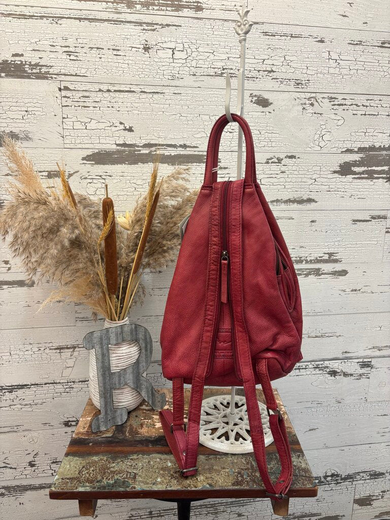 Free People NWT Crimson Leather Backpack