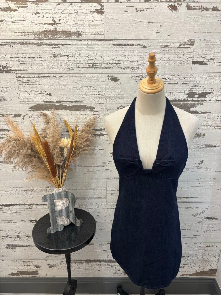 Free People Denim Halter Dress Size: Small