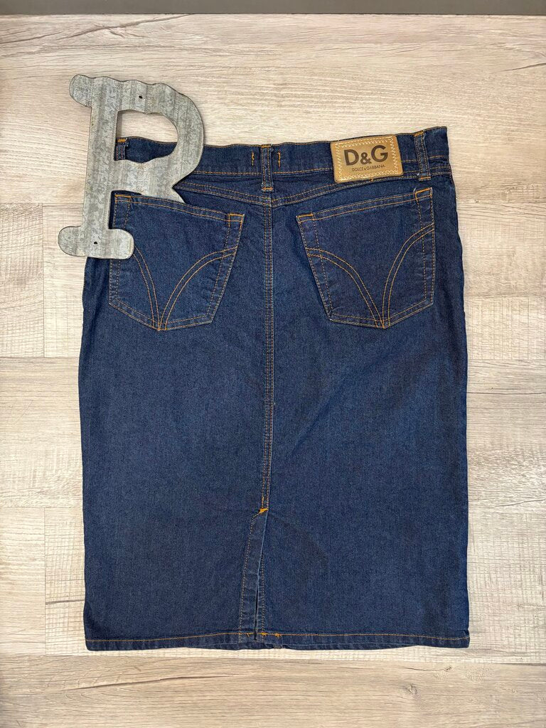 Dolce & Gabbana Designer Denim Skirt Size: 6
