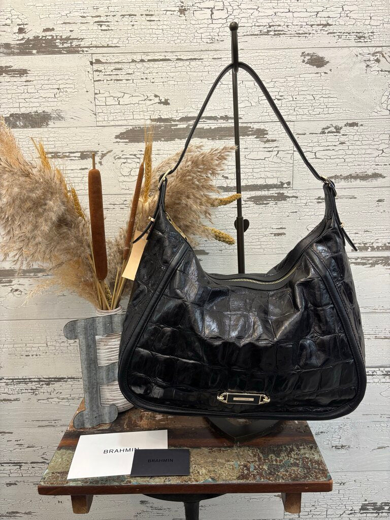 Brahmin Castle View Genuine Leather Black Bag