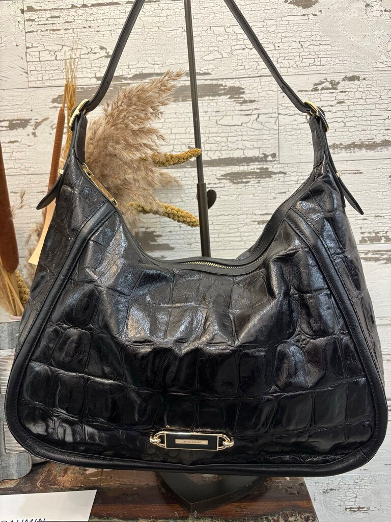 Brahmin Castle View Genuine Leather Black Bag
