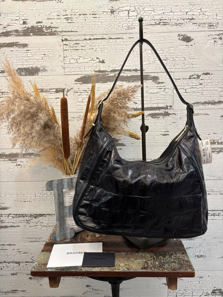 Brahmin Castle View Genuine Leather Black Bag