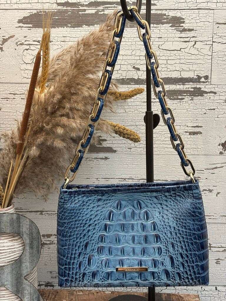 Brahmin Retro Melbourned Ombre Blue Purse