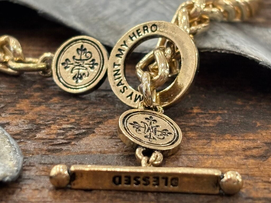 My Saint My Hero Thick Chain Toggle Closure Necklace
