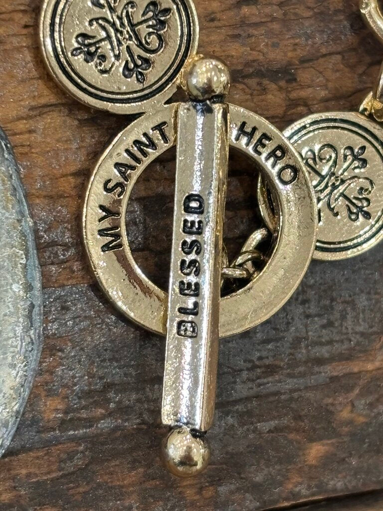 My Saint My Hero Thick Chain Toggle Closure Necklace