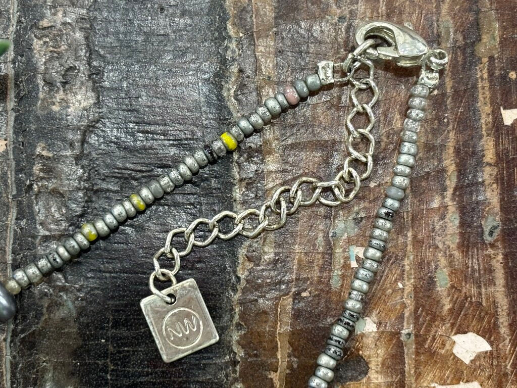 Bohemian Industrial Style Donut Style Silver Necklace