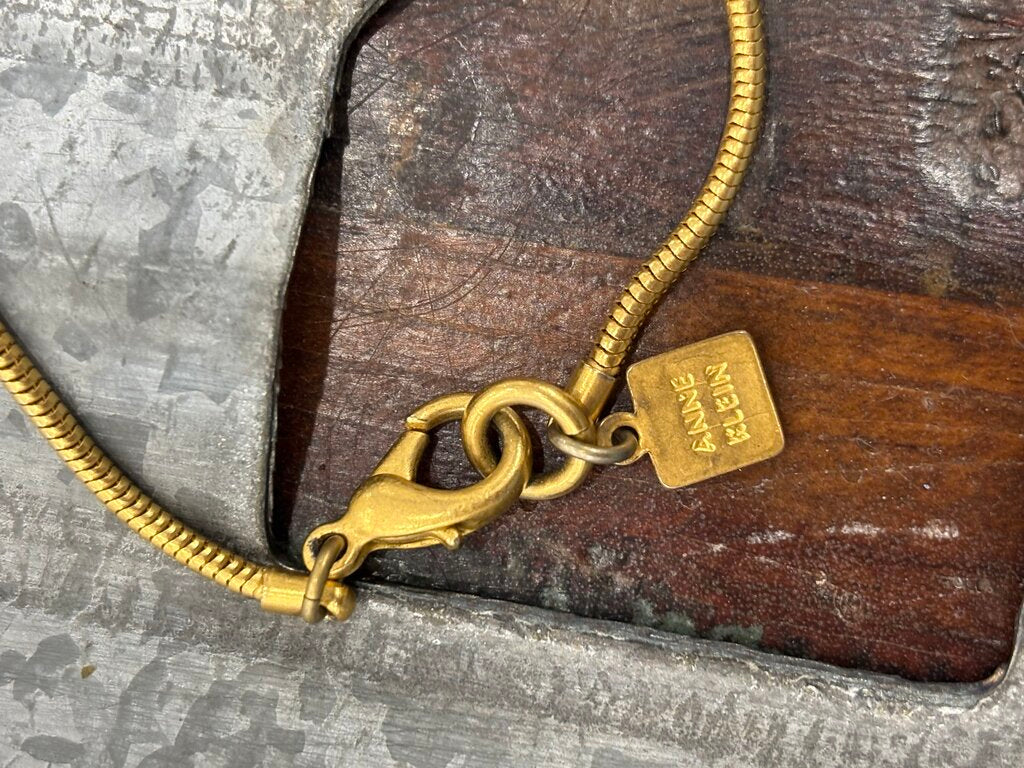 Anne Klein Vintage Abstract Matte Gold Necklace