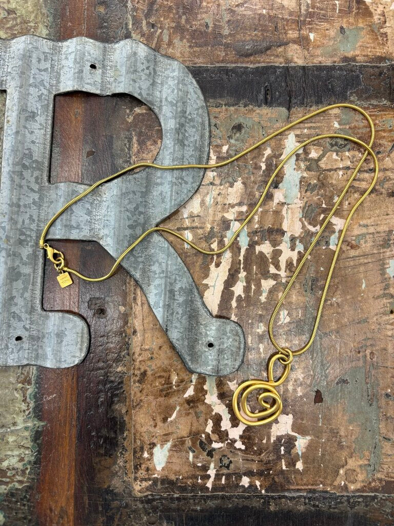 Anne Klein Vintage Abstract Matte Gold Necklace