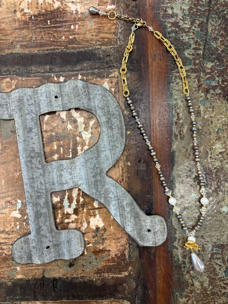 Pear & Crystal Swarovski Handmade Necklace