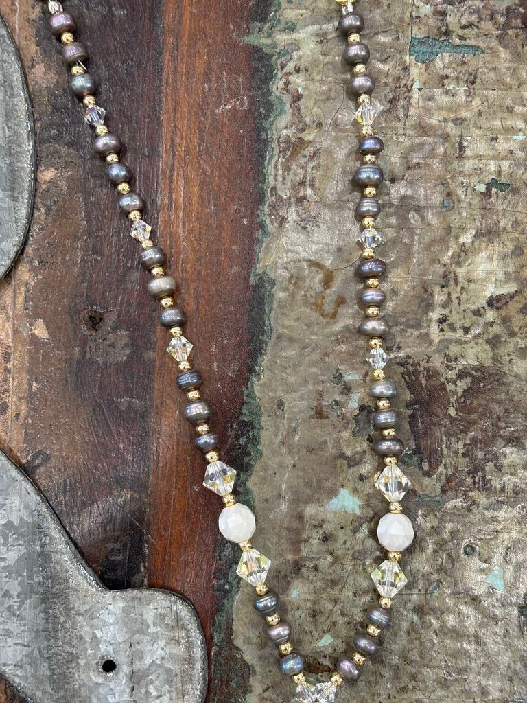 Pear & Crystal Swarovski Handmade Necklace