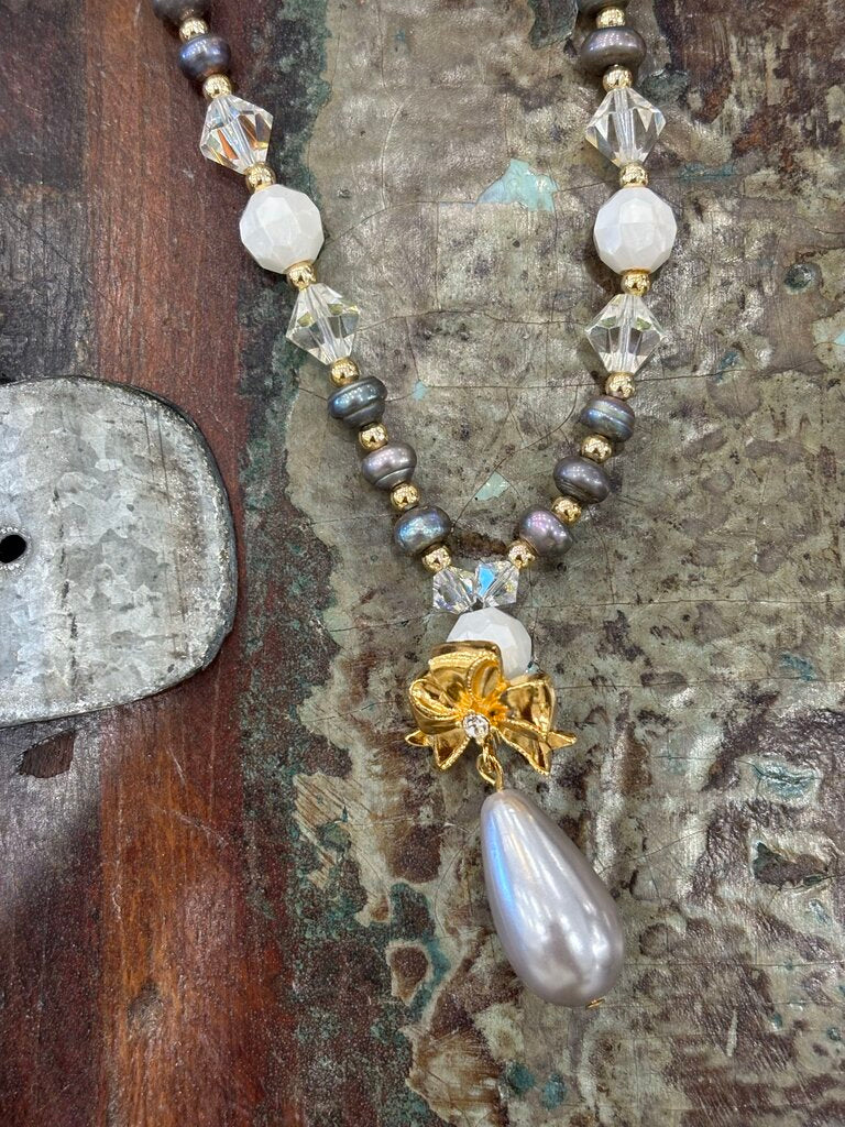Pear & Crystal Swarovski Handmade Necklace