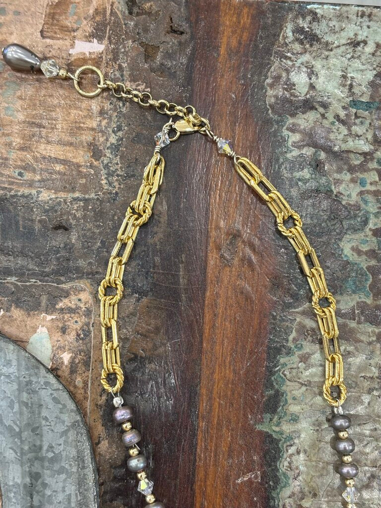 Pear & Crystal Swarovski Handmade Necklace