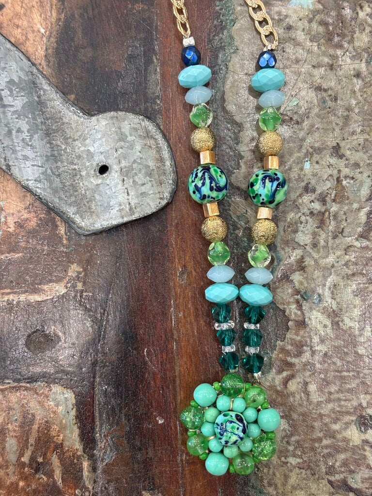 Bohemian Glass Mixed Beads Handmade Necklace